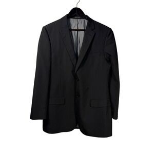 Tiglio Luxe Blazer 42L Super 150s Wool Italy Black  Pinstripe Mens Sport Jacket